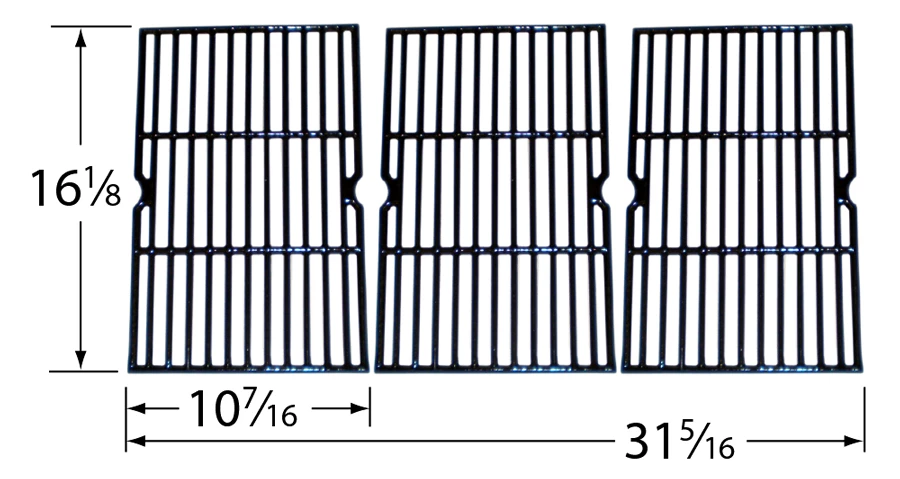 Uniflame Porcelain Cast Iron Cooking Grate Set 3 Uniflame Porcelain Cast Iron Cooking Grate Set